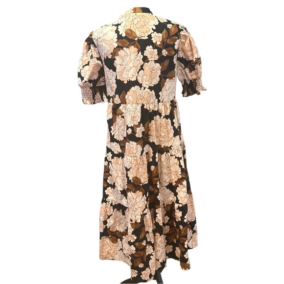 Who What Wear Women's Floral Print Short Puff Sleeve Tiered Babydoll Dress Small - Picture 7 of 11